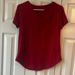 Elegant Red V-Neck Women's Top